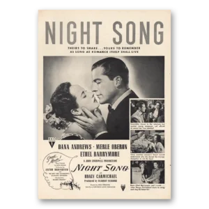 1947 Night Song Promo Print Ad | Dana Andrews