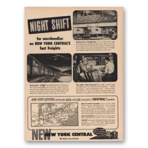 1947 New York Central Print Ad | Night Shift