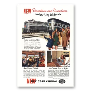 1947 New York Central Print Ad | Streamliners