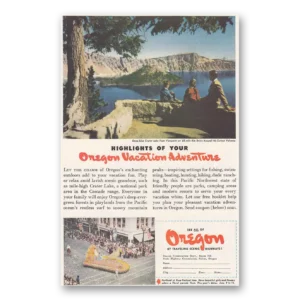 1947 Oregon Print Ad | Crater Lake