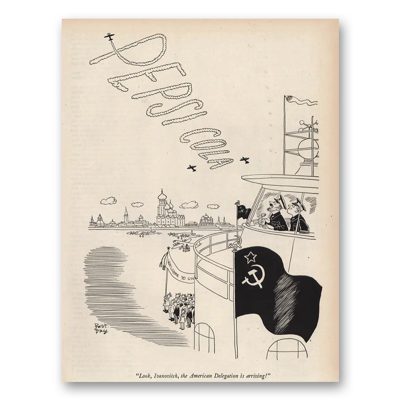 1947 Pepsi Print Ad | American Delegation Is Arriving