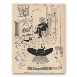 1947 Pepsi Print Ad | Good News On The Radio