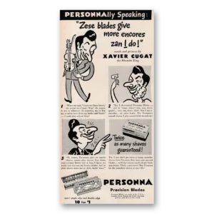 1947 Personna Precision Blades Print Ad | Xavier Cugat