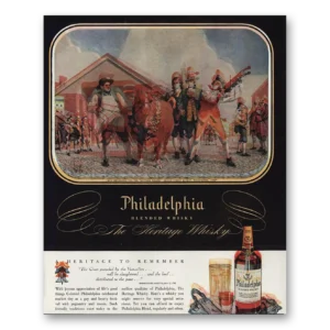 1947 Philadelphia Blended Whisky Print Ad | Bull Decorated