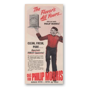 1947 Philip Morris Cigarettes Print Ad | Flavors