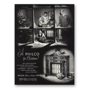 1947 Philco Radio Print Ad | Christmas Thrill