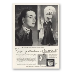 1947 Ponds Vanishing Cream Print Ad | Mrs George Gould