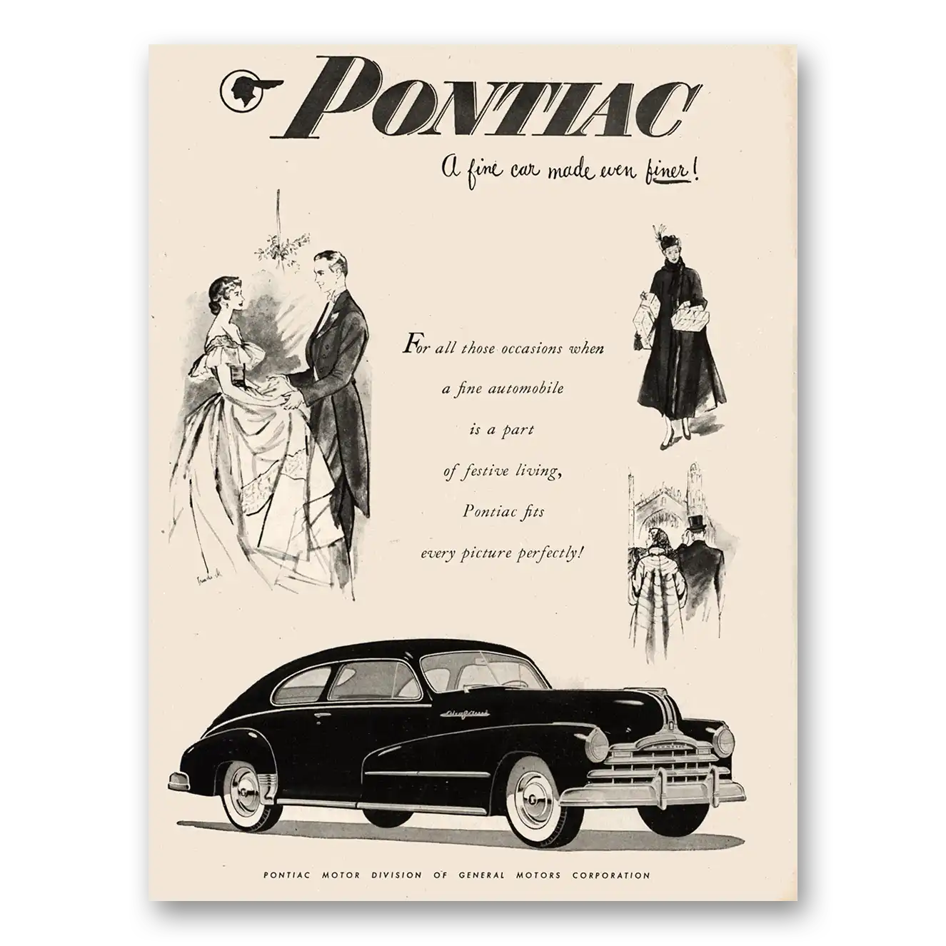 1947 Pontiac Silver Streak Print Ad | Fine Automobile