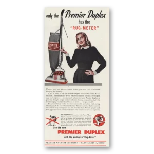 1947 Premier Vacuum Cleaners Print Ad | Rug Meter