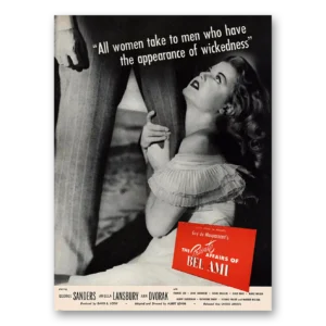1947 Private Affairs of Bel Ami Movie Promo Print Ad | George Sanders