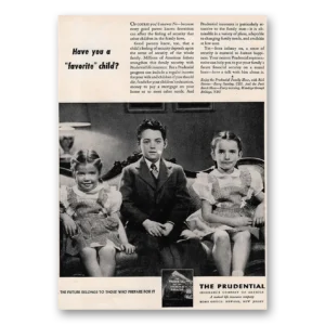 1947 Prudential Insurance Print Ad | Favorite Child