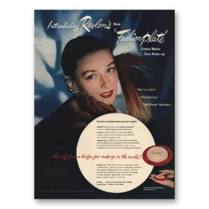 1947 Revlon Fashion Plate Makeup Print Ad | Fashion Make Up