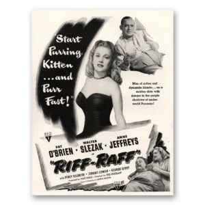 1947 Riff Raff Movie Promo Print Ad | Pat Obrien