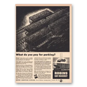 1947 Robins Car Shakeout Print Ad | Pay For Parking