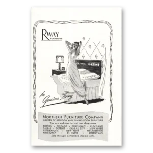 1947 Rway Northern Furniture Print Ad | Bedroom