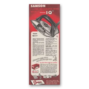 1947 Samson Iron Print Ad | Automatic Iron