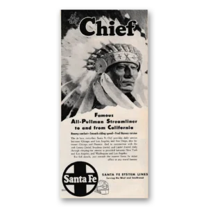 1947 Santa Fe Railway Print Ad | Pullman Streamliner