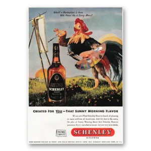 1947 Schenley Whiskey Print Ad | Masterpiece Born
