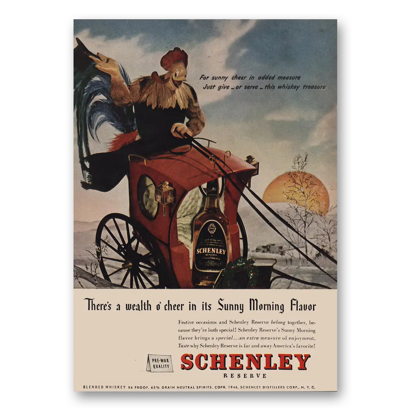 1947 Schenley Whiskey Print Ad | Wealth Cheer