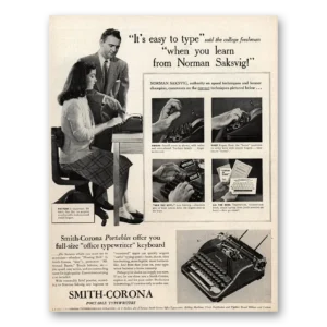 1947 Smith Corona Typewriters Print Ad | Norman Saksvig