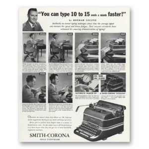 1947 Smith Corona Typewriters Print Ad | Type 10