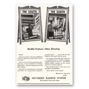1947 Southern Railway Print Ad | Double Feature