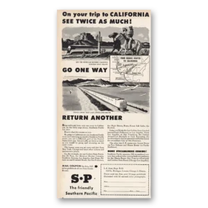 1947 Southern Pacific Print Ad | On Your Trip To California