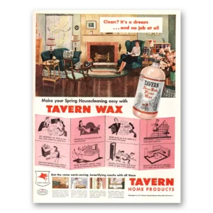 1947 Tavern Wax Print Ad | Clean Dream
