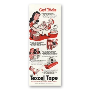 1947 Texcel Tape Print Ad | Card Tricks