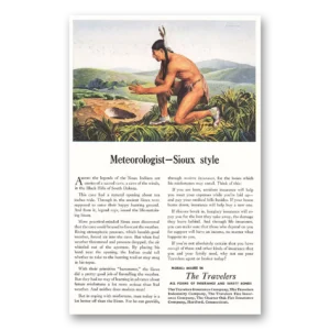 1947 Travelers Insurance Print Ad | Meteorologist