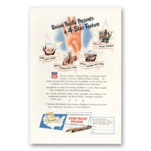 1947 Union Pacific Railroad Print Ad | 4 Star Feature