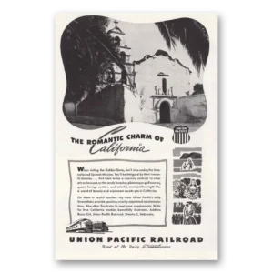 1947 Union Pacific Railroad Print Ad | Romantic Charm