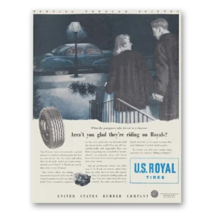 1947 US Royal Tires Print Ad | Riding On Royals
