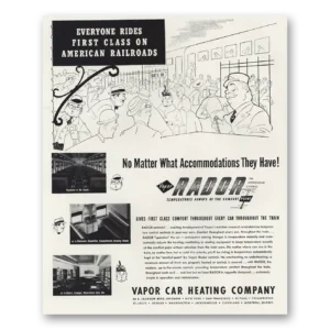 1947 Vapor Car Heating Print Ad | First Class