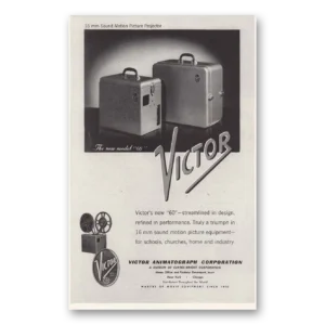 1947 Victor Animatograph Print Ad | Streamlined