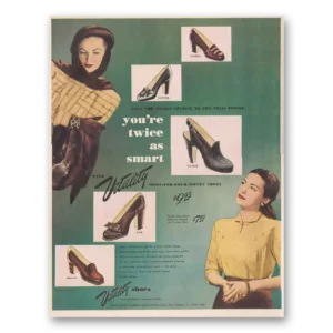 1947 Vitality Shoes Print Ad | Twice Smart