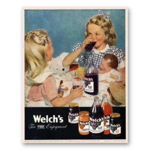 1947 Welch's Grape Juice Print Ad | Pure Enjoyment