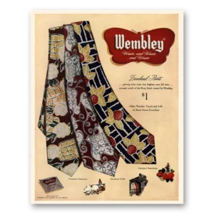 1947 Wembley Ties Print Ad | Dixieland Prints