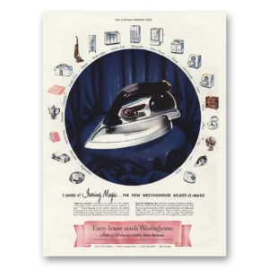 1948 Westinghouse Iron Print Ad | Iron Adjust