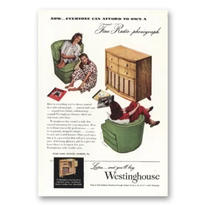 1947 Westinghouse Radio Phonograph Print Ad | Fine Radio