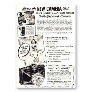 1947 Wonder Camera Print Ad | Snaps Develops