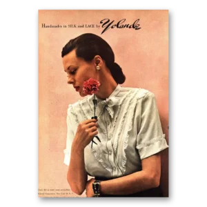 1947 Yolande Fashion Print Ad | Silk Lace