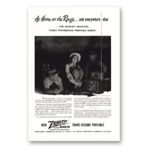 1947 Zenith Radio Print Ad | Home On Range