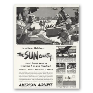 1948 American Airlines Print Ad | Sunny Holiday
