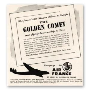 1948 Air France Print Ad | Golden Comet
