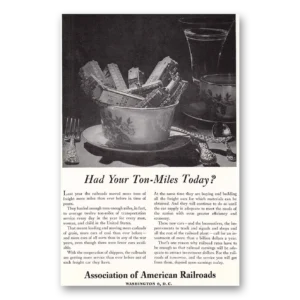 1948 Association of American Railroads Print Ad | Ton Miles