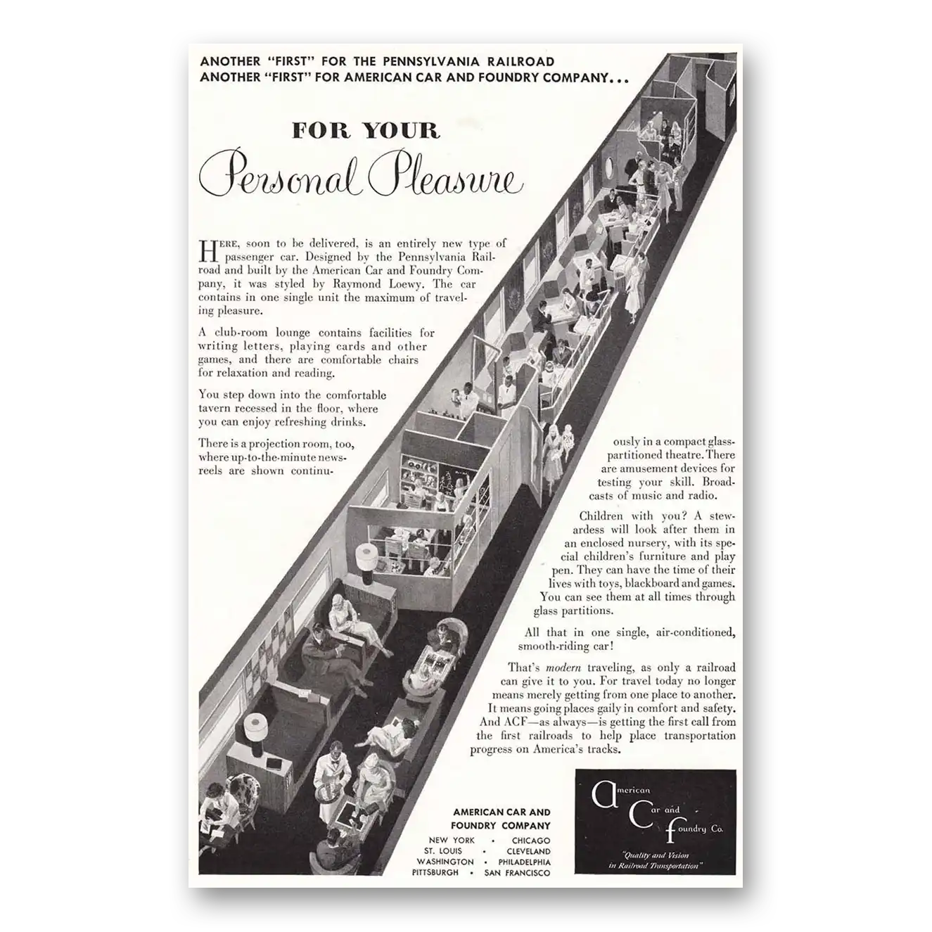 1948 American Car and Foundry Print Ad | Pennsylvania Railroad