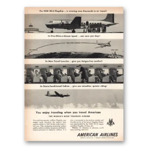 1948 American Airlines Print Ad | Dc6 Flagship