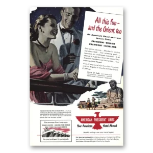 1948 American President Lines Print Ad | Gay Dinner Dances