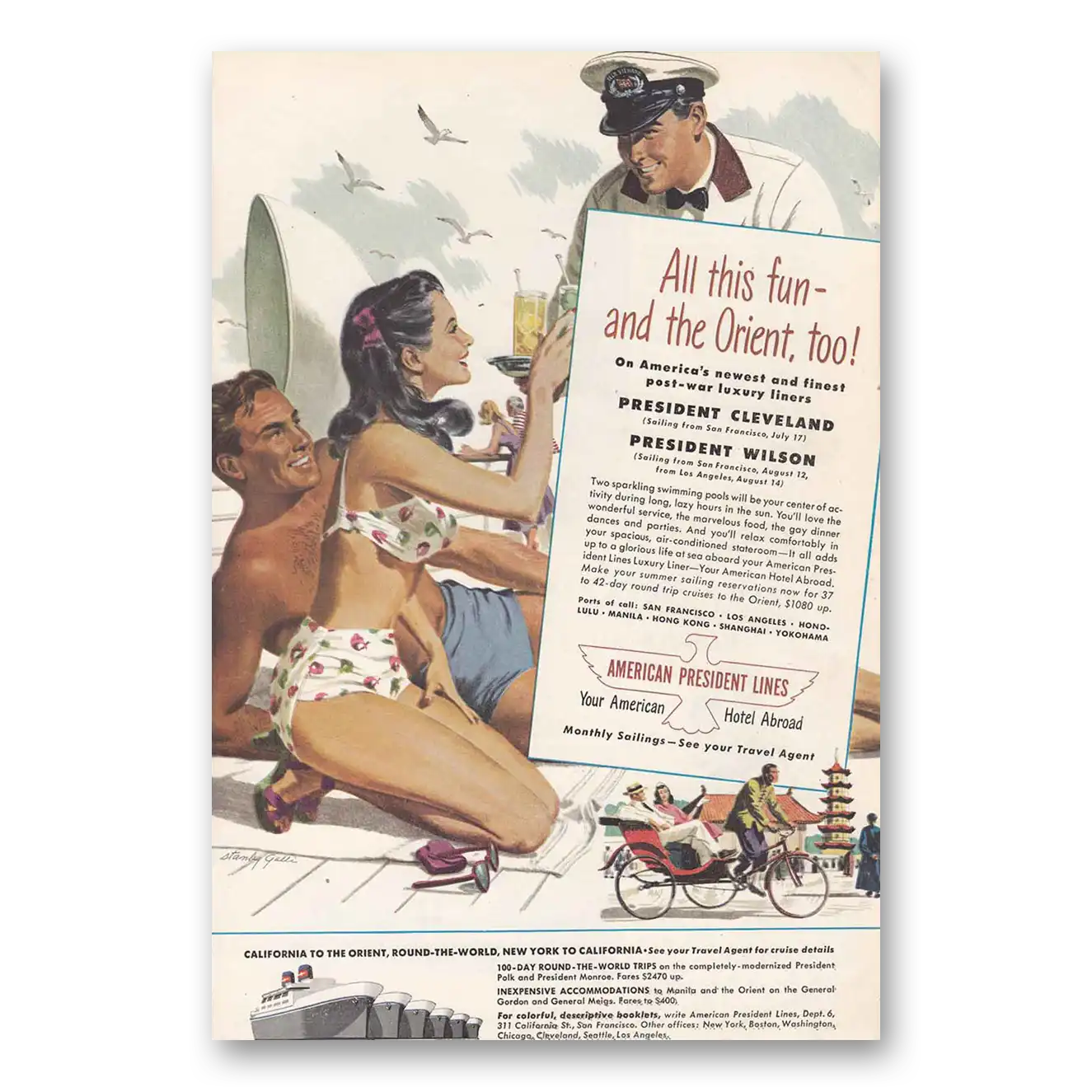 1948 American President Lines Print Ad | All This Fun